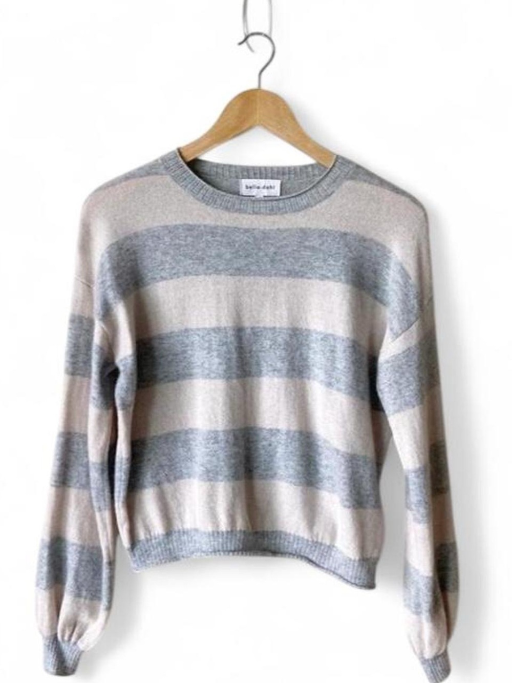 Bella Dahl 100% Cashmere Pink & Gray
Knit Crewneck Sweater